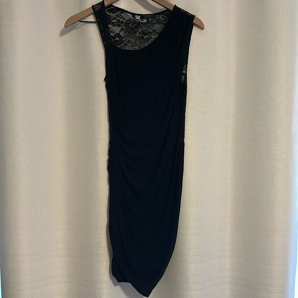 Guess black bodycon dress, lace back M